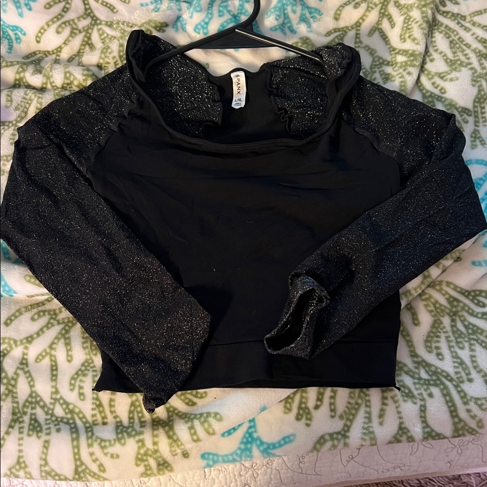 SPANX Black/Silver GLITTER Arm Tights Shapewear